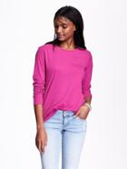 Old Navy Womens Relaxed Scoop Neck Tee Size L Tall - Fuchsia Revenue