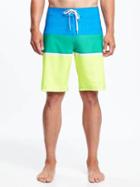 Old Navy Striped Built In Flex Board Shorts For Men 10 - Papa Surf Polyester