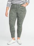 Old Navy Womens High-rise Secret-slim Rockstar Plus-size Raw-edge Ankle Jeans Camo Size 18