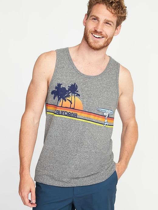 Old Navy Mens Peanuts California Tank For Men Medium Gray Size Xxxl