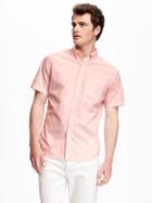 Old Navy Classic Printed Slim Fit Shirt For Men - Organic Peach