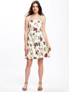 Old Navy Fit & Flare Cami Dress For Women - White Floral