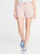 Mid-rise Embroidered-daisy Everyday Shorts For Women - 5-inch Inseam