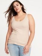 Old Navy Womens First-layer Fitted Plus-size Rib-knit Tank Nude Size 1x