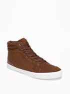 Old Navy Mens Mid-top Faux-suede Sneakers For Men Dark Brown Size 8