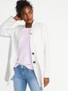 Old Navy Womens Soft-brushed Button-front Coat For Women Cream Size S