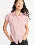 Relaxed Cap Sleeve Shirt For Women