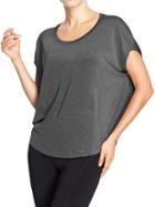 Old Navy Womens Active Cap Sleeve Tricot Tops - Carbon