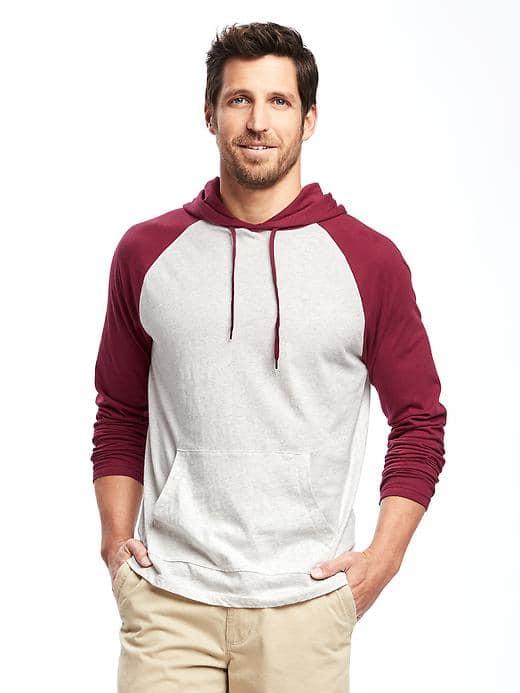 Old Navy Soft Wash Raglan Sleeve Pullover Hoodie For Men - Gosh Garnet