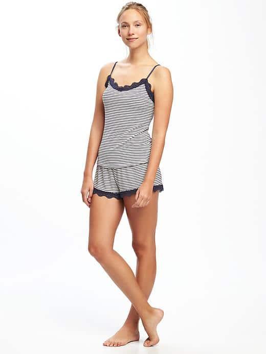 Old Navy Lace Trim Sleep Cami For Women - Navy Stripe