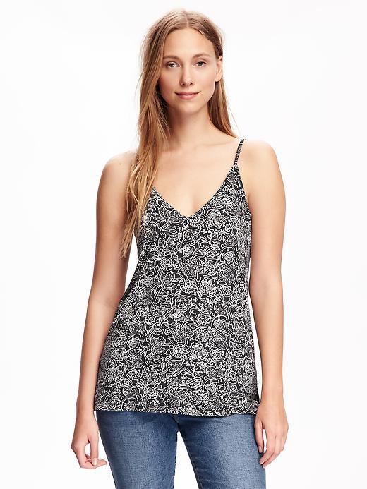 Old Navy Relaxed V Neck Cami For Women - Gray Print
