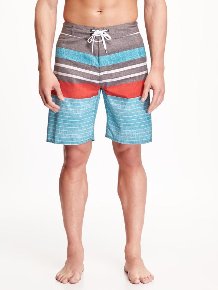Old Navy Striped Board Shorts For Men - Aqua Stone