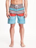 Old Navy Striped Board Shorts For Men - Aqua Stone