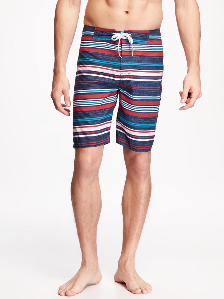Old Navy Multi Stripe Board Shorts For Men 9 - Aqua Stone