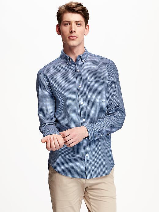 Old Navy Printed Regular Fit Poplin Shirt For Men - Best In Show