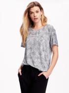 Old Navy Printed Oversized Top For Women - On New Black Print