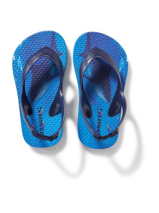 Old Navy Patterned Flip Flops - Sharks