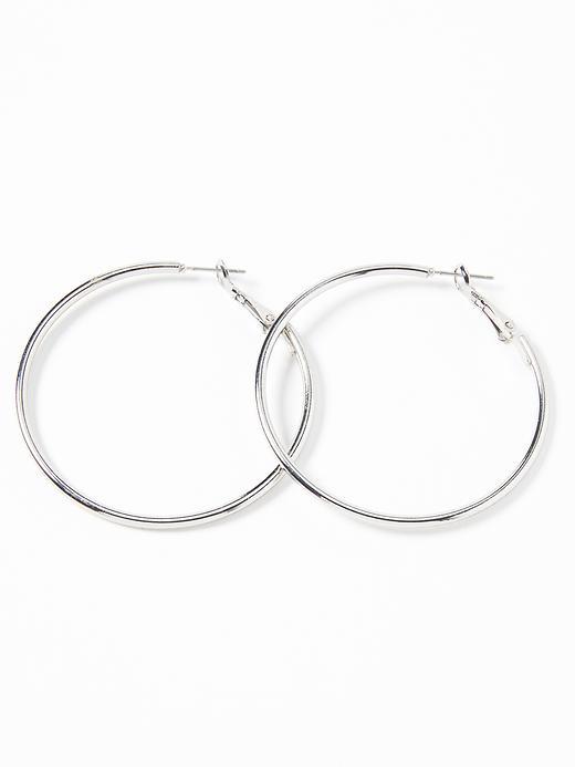 Old Navy Metal Hoop Earrings For Women - Silver