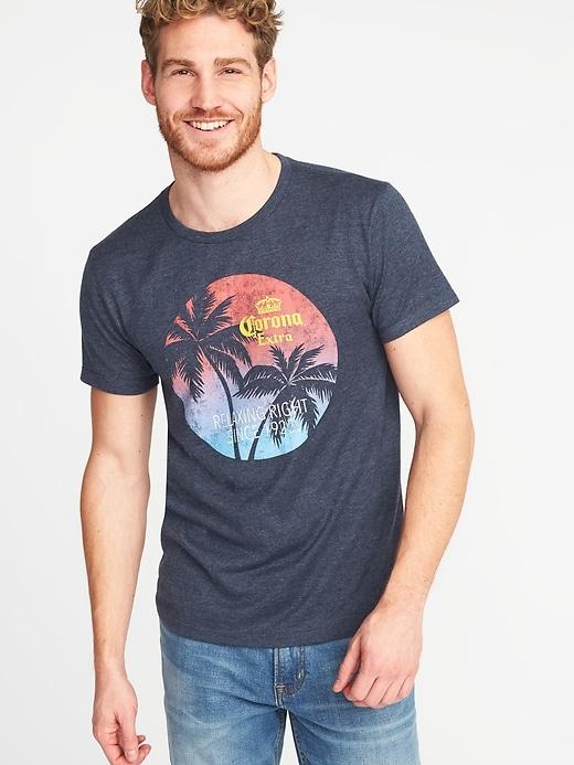 Old Navy Mens Corona Extra Crew-neck Tee For Men Ink Blue Heather Size M