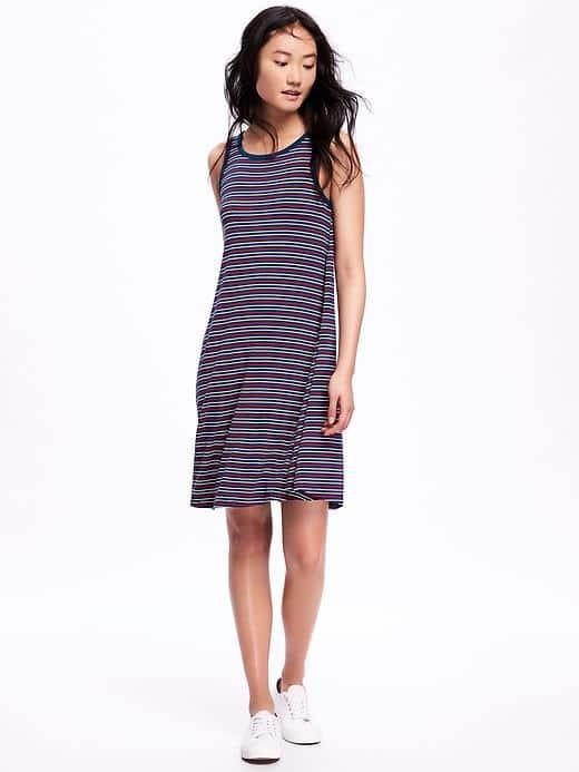 Old Navy Multi Stripe Swing Dress For Women - Navy Multi