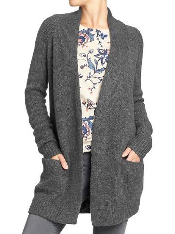 Old Navy Old Navy Womens Textured Open Front Cardi Coats - Graphite Heather