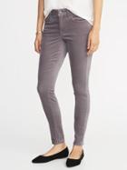 Old Navy Womens Mid-rise Rockstar Super Skinny Velvet Pants Gray Stone Size 10