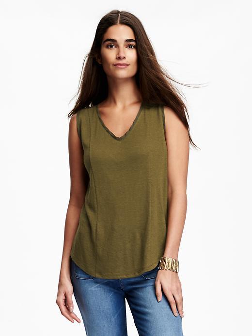 Old Navy Sheer Back Swing Tee For Women - Pasture Present