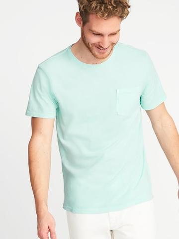 Old Navy Mens Garment-dyed Pocket Tee For Men Lily Pond Size Xxxl
