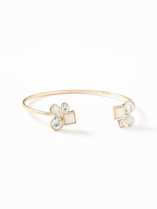 Old Navy Enamel Cluster Cuff Bracelet For Women - Bella Donna Pink