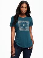 Old Navy Relaxed Graphic Tee For Women - Show And Teal