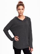 Old Navy Go Warm Sweater Knit Pullover Hoodie For Women - Carbon