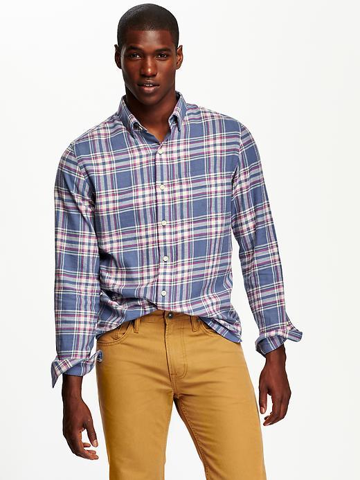 Old Navy Mens Slim Fit Flannel Shirt Size Xxl Big - Precipitation