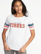 Old Navy Womens College-team Graphic Sleeve-stripe Tee For Women Auburn University Size M
