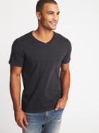 Old Navy Mens Soft-washed V-neck Tee For Men Heather Dark Gray Size M