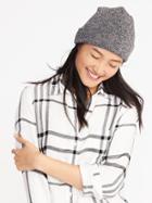 Old Navy Sweater Knit Beanie For Women - Black Marl