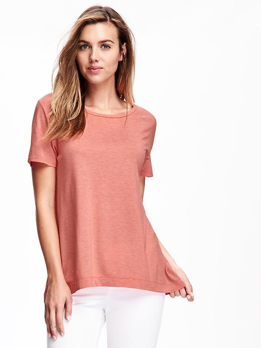 Old Navy Short Sleeve Swing Tee - Orange Stripe