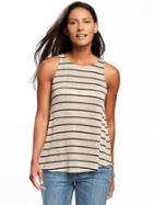 Old Navy Sweater Knit Keyhole Back Swing Tank For Women - Neutral Stripe Top