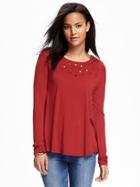 Old Navy Swing Cutwork Top For Women - Red Spice