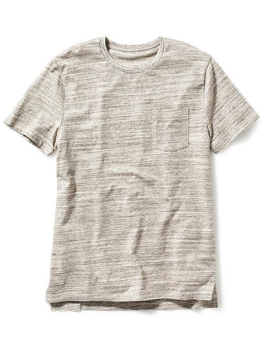 Old Navy Short Sleeve Space Dye Pocket Tee - Brown Marl