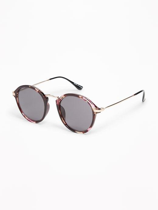 Old Navy Womens Retro Round-frame Sunglasses For Women Black Floral Size One Size