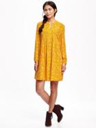Old Navy Pintuck Swing Dress For Women - Yellow Floral