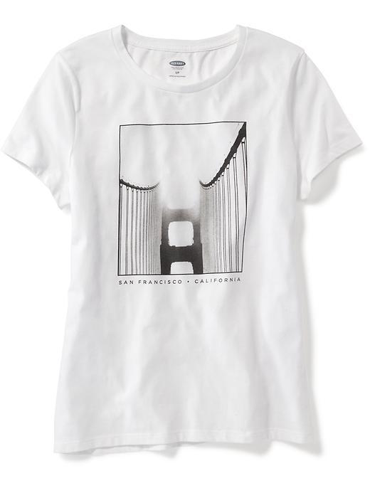 Old Navy Crew Neck Graphic Tee For Women - Cream