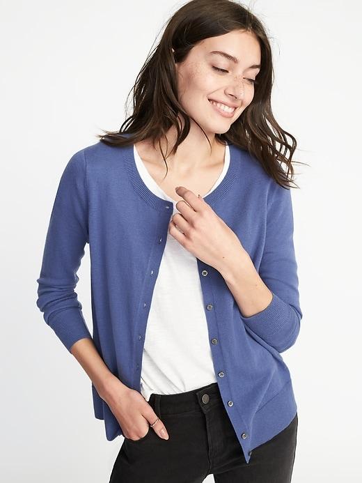 Old Navy Womens Classic Crew-neck Cardi For Women Cowboy Blue Size M