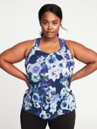 Old Navy Womens Plus-size Strappy Performance Tank Blue Floral Size 4x
