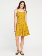 Old Navy Womens Fit & Flare Cami Dress For Women Yellow Floral Size L