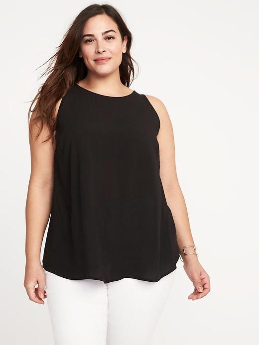 Old Navy Womens Plus-size High-neck Trapeze Tank Black Size 4x