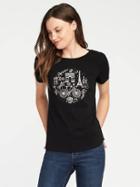 Old Navy Everywear Graphic Curved Hem Tee For Women - Paris Sparkle