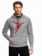 Old Navy Go Dry Cool Graphic Fleece Hoodie For Men - Heather Grey