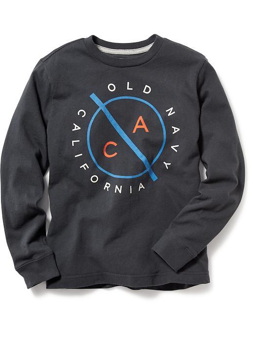 Old Navy Long Sleeve Graphic Logo Tee - Midnight Oil