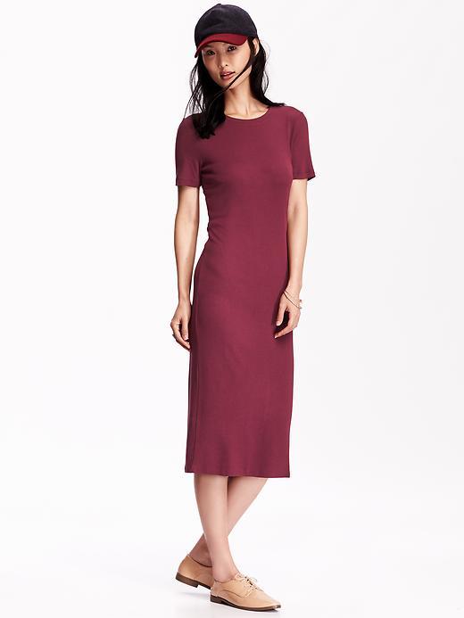 Old Navy Womens Jersey Midi Dress Size M Tall - Marion Berry
